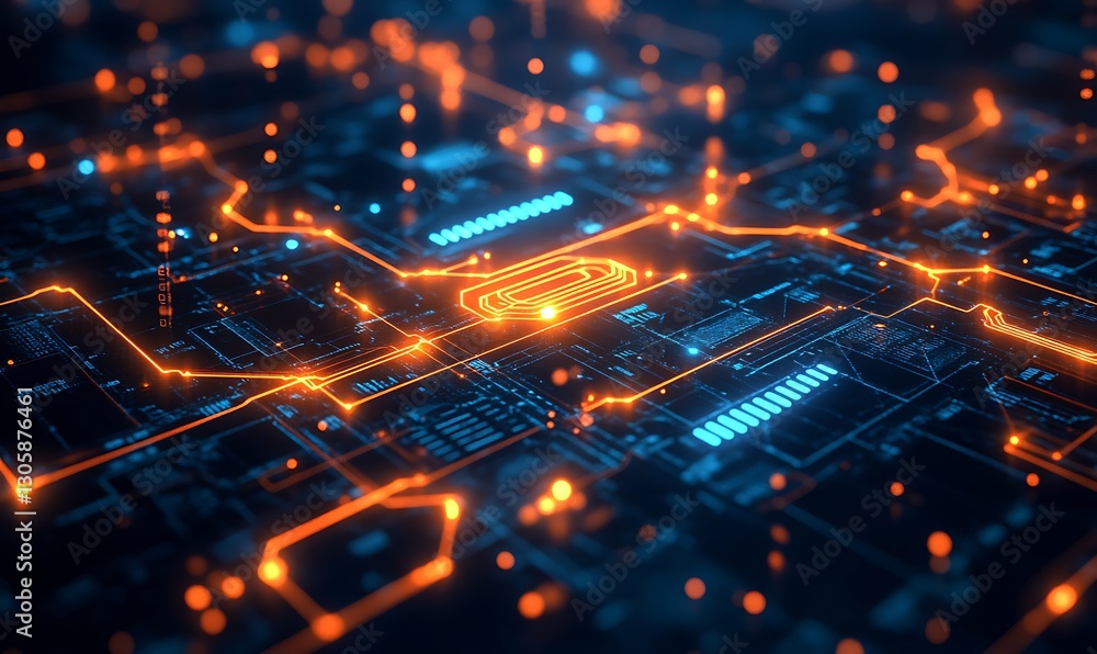 Poster A vibrant image of a glowing blockchain-themed cryptocurrency transaction map.