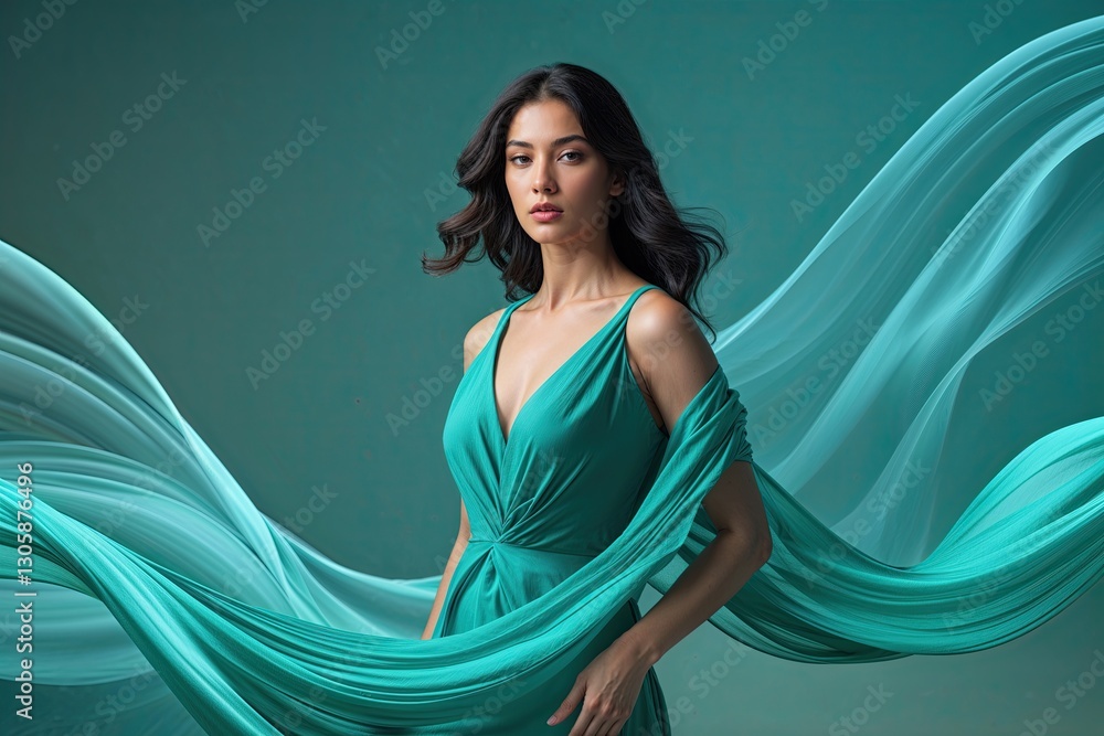 Poster dynamic teal and soft light background for realistic product display