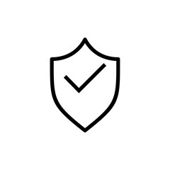 Shield check mark icon vector illustration. Protection approve sign. Insurance icon