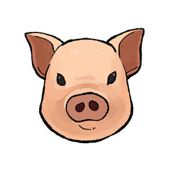 正面から見た豚の顔のイラスト