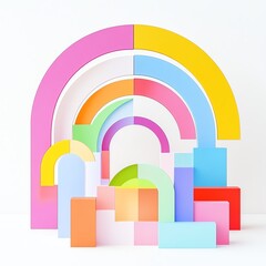 Calculus models, abstract mathematical surfaces, surreal 3D illustration