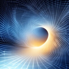 Infinite limits, abstract numerical vortex, glowing 3D render