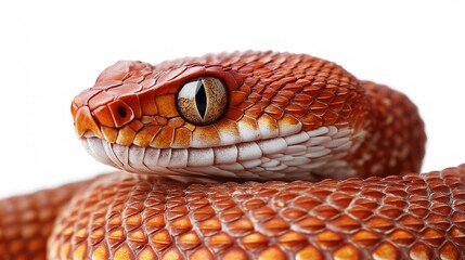 Obraz premium Vibrant Closeup: Exploring the Wild Beauty of an Exotic Orange Snake in its Natural Habitat