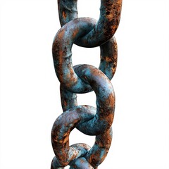Fototapeta premium Rusty Industrial Metal Chain Links - Durable Steel Background for Heavy-Duty Offshore Marine Equipment