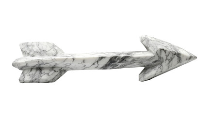 Stylish white arrow sculpture made of marble, adding a modern touch to any decor.