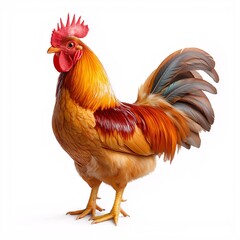 Majestic Rooster: Vibrant & Colorful Chicken in Rural Farmyard Setting - Stunning Nature & Animal Photography