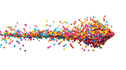 Fototapeta premium A vibrant, colorful fish made of a mosaic of petals and confetti, symbolizing creativity and joy.