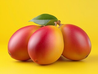 Fototapeta premium Vibrant Yellow Ripe Mango Slices: Fresh Organic Tropical Fruit for Healthy Vegan Cuisine