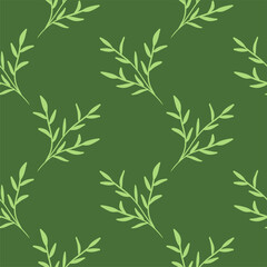 botanical floral vector seamless pattern. Floral pattern filled with green leaves