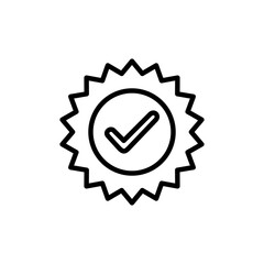 Approved icon logo design. Certified Medal Icon
