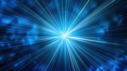 Obraz premium Vibrant blue light rays radiating from the center