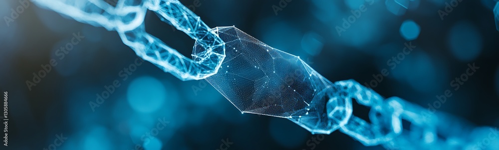 Poster a futuristic image of decentralized ai in finance, showcasing blockchain technology and innovation.