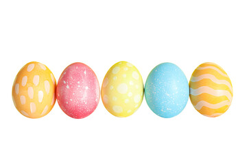PNG, Easter, set of painted Easter eggs, isolated on white background