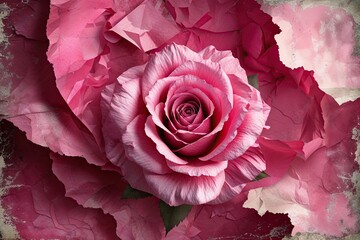 Romantic Vintage Grunge Pink Abstract Paper Texture with Vibrant Background
