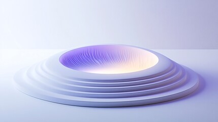 Obraz premium Abstract white platform, glowing interior, minimal background, product display