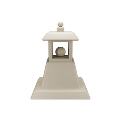 3D illustration of stone lantern isolated on white 