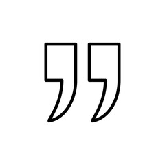 Quote icon logo design. Quotation mark sign and symbol