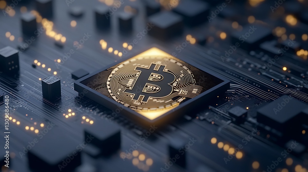 Aufkleber Futuristic AI-enhanced digital asset investment image featuring vibrant visuals.