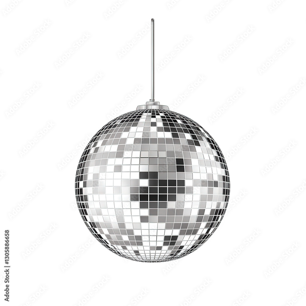 Aufkleber a shiny disco ball suspended from the ceiling. reflecting light in a dazzling array of patterns this