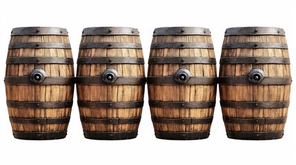 Vintage Wooden Barrels for Distillery Storage and Rustic Decor | Whiskey and Wine Barrel Aging Solutions
