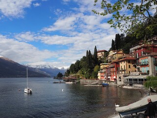 Fototapeta premium View over Varenna, Lake Como, Italy in April