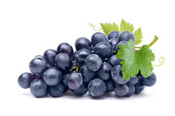 Dark blue grape isolated on white.