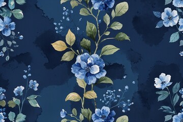 Textured Watercolor Navy Background Wallpaper Design