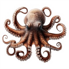 Fototapeta premium Vivid Octopus Illustration: Exploring Marine Life and Underwater Wonders