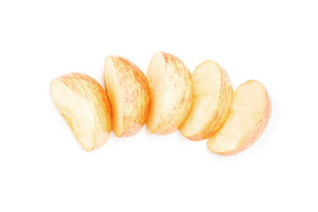 Fresh apple fruit sliced isolated on white background, Red apple