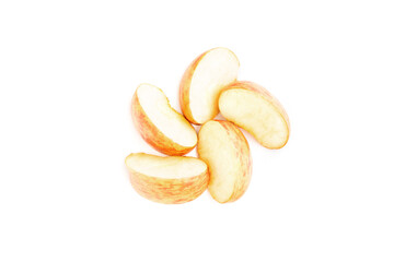 Fresh apple fruit sliced isolated on white background, Red apple