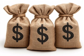 Money Bags and Financial Growth Strategy for Securing Wealth and Investments