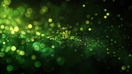Abstract green bokeh lights in enchanting swirl