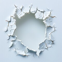 Cracked wall revealing an empty space behind