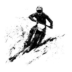Obraz premium Motocross rider illustration dynamic black vector
