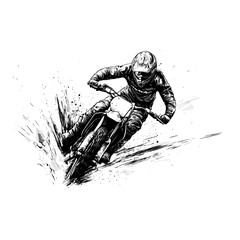 Motocross rider illustration motorcycle drawing vector