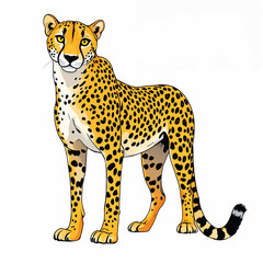leopard cartoon isolated on white