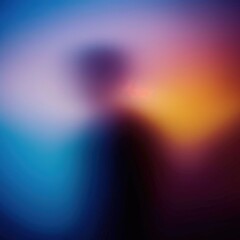 Silhouette of a person in vibrant colors