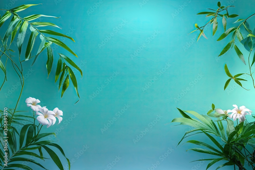 Poster turquoise gradient background simple abstract design for product showcase