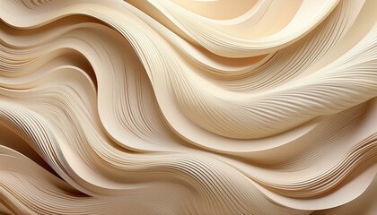 Abstract Beige And Cream Swirling Lines Background, LinkedIn Banner With Flowing Curved Shapes