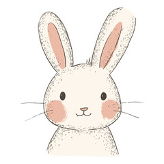 Cute bunny animal art illustration vector