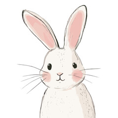 Fototapeta premium Cute bunny animal art illustration vector
