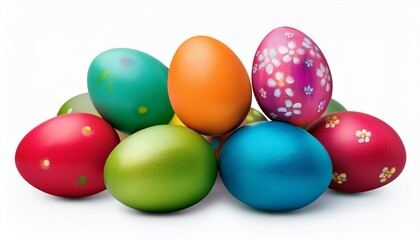 happy easter day colorful egg collection isolated on white background