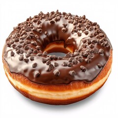 Sweet Tooth Indulgence: Gourmet Chocolate Donuts with Crispy Topping and Cream Filling | Delicious Baked Goods for Dessert Lovers