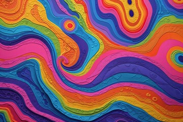 Vibrant Abstract Backdrop with Funky Psychedelic Colors and Playful Textures