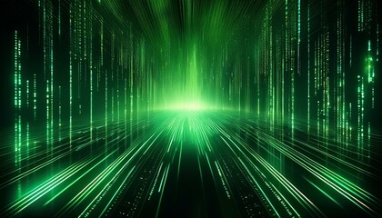 Matrix Code Background Green cascading code futuristic feel