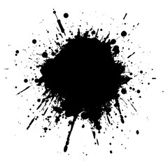Obraz premium Dirt brush Simple real ink splatter stain black vector