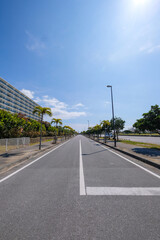 沖縄糸満の直線道路