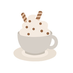 cup of coffee with chocolate ice cream 
