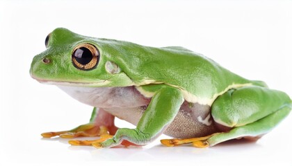 Obraz premium green tree frog isolated on white