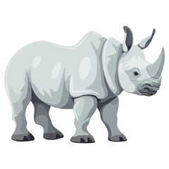 Fototapeta premium Rhinoceros walking illustration rhinoceros wildlife vector